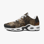Air Cushion Sneakers Brown Alligator Skin Patchwork