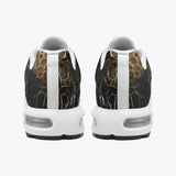 Air Cushion Sneakers Black Crocodile Skin Texture