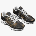 Air Cushion Sneakers Black Crocodile Skin Texture