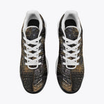 Air Cushion Sneakers Black Crocodile Skin Texture