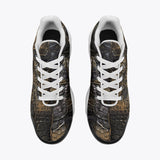Air Cushion Sneakers Black Crocodile Skin Texture