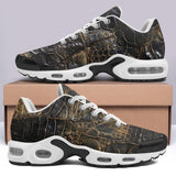 Air Cushion Sneakers Black Crocodile Skin Texture