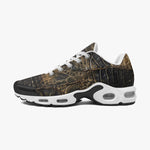 Air Cushion Sneakers Black Crocodile Skin Texture
