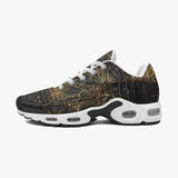 Air Cushion Sneakers Black Crocodile Skin Texture