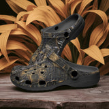 Classic Clogs Black Crocodile Skin Texture