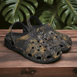 Classic Clogs Black Crocodile Skin Texture
