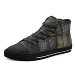 High-Top Canvas Shoes Crocodile Leather Textures Print