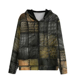 Men's Zip Up Hoodie Crocodile Leather Textures Print