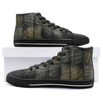 High-Top Canvas Shoes Crocodile Leather Textures Print