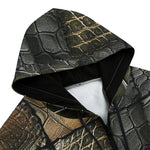 Men's Zip Up Hoodie Crocodile Leather Textures Print