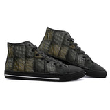 High-Top Canvas Shoes Crocodile Leather Textures Print