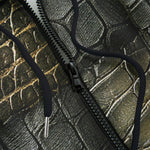 Men's Zip Up Hoodie Crocodile Leather Textures Print