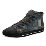 High-Top Canvas Shoes Crocodile Skin Mosaic Print