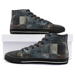 High-Top Canvas Shoes Crocodile Skin Mosaic Print