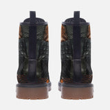 Leather Boots Crocodile Skin Mosaic Print
