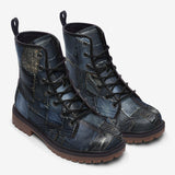 Leather Boots Blue Jeans Patchwork