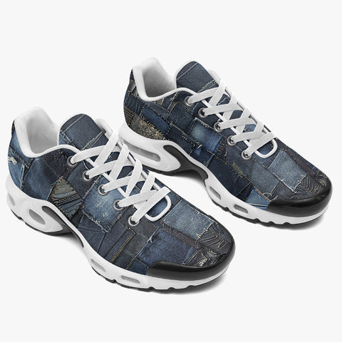 Air Cushion Sneakers Blue Jeans Patchwork