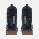 Leather Boots Blue Jeans Patchwork