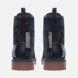 Leather Boots Blue Jeans Patchwork