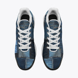 Air Cushion Sneakers Blue Denim Patchwork