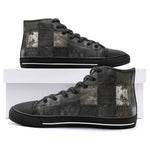 High-Top Canvas Shoes Gothic Patchwork Collage