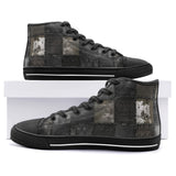 High-Top Canvas Shoes Gothic Patchwork Collage