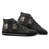 High-Top Canvas Shoes Gothic Patchwork Collage