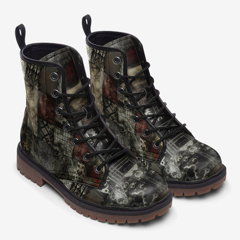 Leather Boots Grungy Patchwork