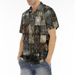 Men's Polo Shirt Grungy Patchwork