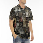 Men's Polo Shirt Grungy Patchwork