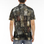 Men's Polo Shirt Grungy Patchwork