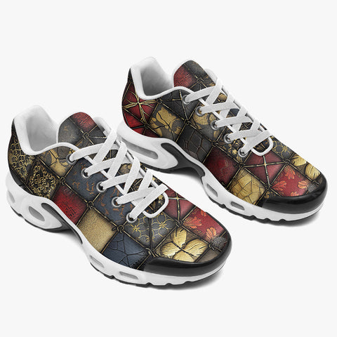 Air Cushion Sneakers Grungy Gothic Patchwork Collage