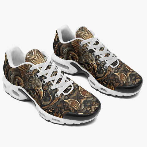 Air Cushion Sneakers Futurist Mechanical Engraved Metal Art
