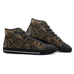High-Top Canvas Shoes Futurist Mechanical Engraved Metal Art