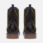 Leather Boots Futurist Mechanical Engraved Metal Art