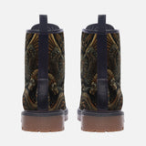 Leather Boots Futurist Mechanical Engraved Metal Art