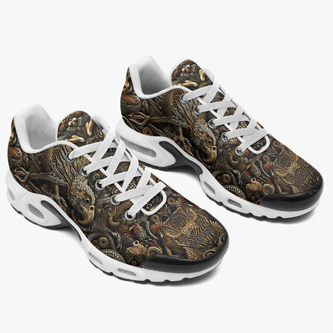 Air Cushion Sneakers Engraved Bronze Bird Artwork