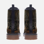 Leather Boots Engraved Bronze Bird Artwork