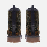 Leather Boots Engraved Bronze Bird Artwork