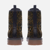 Leather Boots Gold Aztec Skull Art