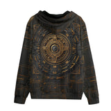 Men's Zip Up Hoodie Golden Mayan Art