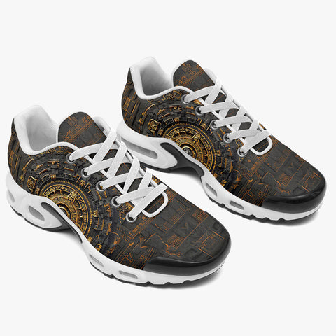 Air Cushion Sneakers Golden Mayan Art
