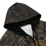 Men's Zip Up Hoodie Golden Mayan Art