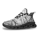 Sports Mesh Sneakers White 3D Aztec Temple Ornament
