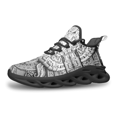 Sports Mesh Sneakers White 3D Aztec Temple Ornament