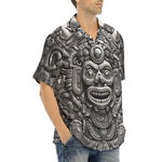 Hawaiian Shirt Metal Mask Mayan Art