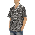 Hawaiian Shirt Metal Mask Mayan Art