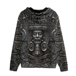 Men's Zip Up Hoodie Metal Mask Aztec Art