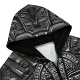 Men's Zip Up Hoodie Metal Mask Aztec Art