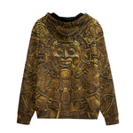 Men's Zip Up Hoodie Gold Aztec Calendar